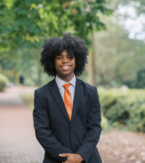 Bobby Shelton standing in front of the Administration Building